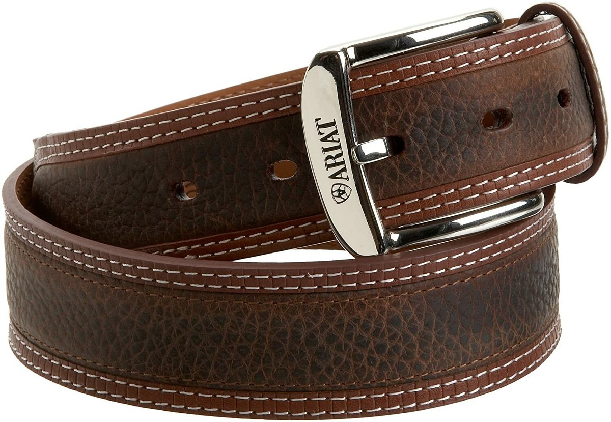 Ariat Mens Western Point Billet Oiled Rowdy Leather Belt | eBay display picture 2