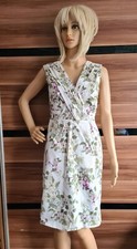 Ladies Coast Multicoloured Floral Print Knee Length Dress Size 10