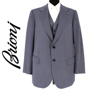 Brioni para Hombre Chaleco \u0026 Blazer 2 Piezas Espiga Azul marino a rayas  traje de Abrigo Sport 46 56 | eBay