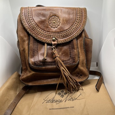 Patricia Nash Jovanna Backpack distressed Brown Leather purse bag Patricia Nash Jovanna Distressed Leather Top Handle Backpack  main image 4