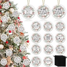 Sieral 24 Pcs Christian Christmas Ornaments Bulk Bible Verse Hanging Ornament...