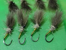 quality yellow owl BARBLESS cdc shuttlecock emergers size 16 dry flies