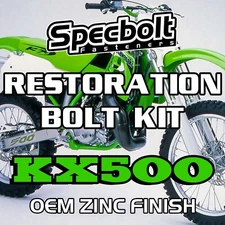 Specbolt Fasteners Restoration Bolt Kit For Kawasaki KX500 83-04 in Zinc