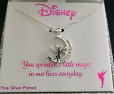 NIB Disney Tinkerbell Fine Silver Plated Necklace  Pendant