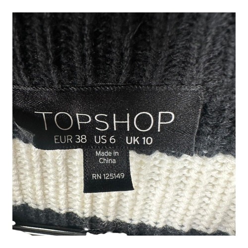 Topshop Damen US 6 schwarz gestreifter Pullover Rüschen Humbug kokett feminin - Bild 3 von 11
