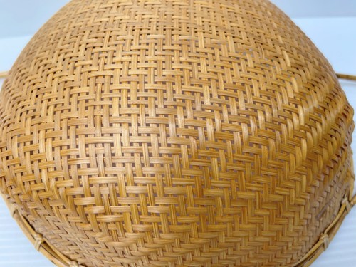 Vintage Thai Handicraft Bamboo & Rattan Round Shape Strainer with Handle Wiker - Picture 39 of 60