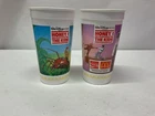 Lot of 2 Vintage 1988 Honey I Shrunk the Kids McDonald's Plastic Coca-Cola Cups