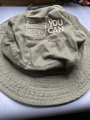 US Army National Guard safari style hat with tie strings