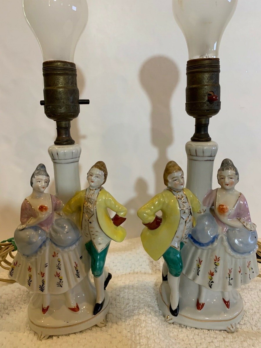 Vintage Colonial Couple Table Lamps Set of 2 Made in Occupied