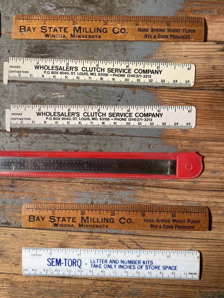 Vintage Wood Plastic Metal Ruler lot Spi Starrett | eBay