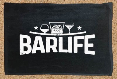 Black, Customized bar towel, Rally Towel, Bartender, Bar, Service Towel
