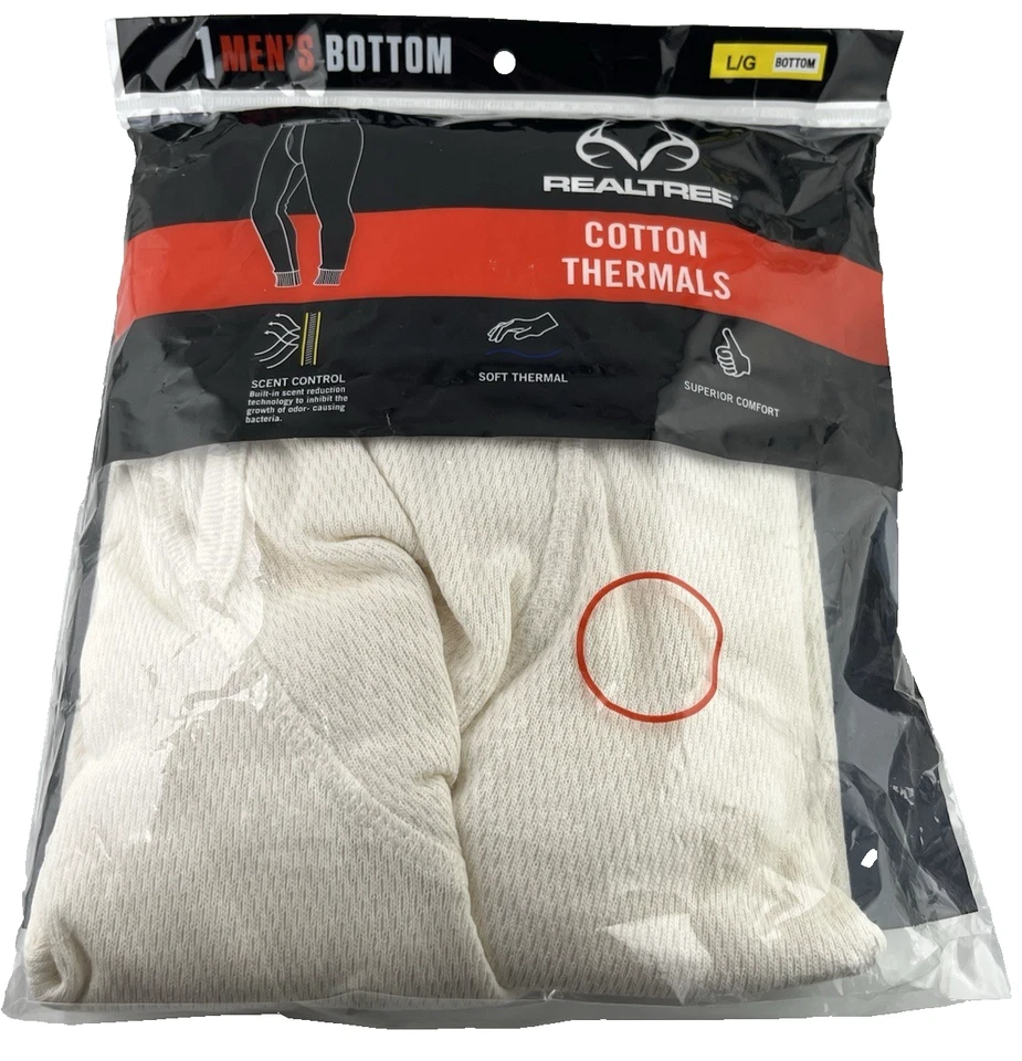 Realtree Men's Cotton Thermal Bottoms Men’s Large 36-38-Color Natural - Image 2 of 4