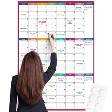 Large Dry Erase Calendar For Wall - Undated 3 Month Calendar, 28'' x 40'', Er...