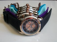 Men's Multicolor Silicone Band Fashion Dressy Casual Hip Hop Stone Watch