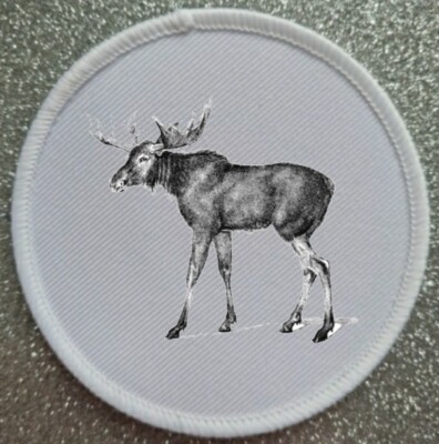 3'' Elch Waldtier Bügelbild/Aufnähen Patch Abzeichen Geweih