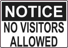 5 x 3.5 No Visitors Allowed Sticker Vinyl Door Stickers Wall Signs Notice Sign