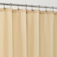 Long Fabric Shower Curtain Liner Waterproof - 72 x 74 Soft  Lightweight L