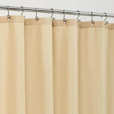 Long Fabric Shower Curtain Liner Waterproof - 72 x 74 Soft & Lightweight L