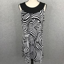 White House Black Market Sleeveless Dress Size L Knee Length Pockets Jersey Knit