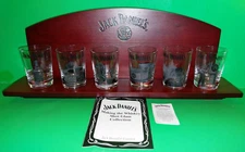  JACK DANIEL'S Limited MAKING the WHISKEY SHOT GLASS & Shelf Set NEW in BOX wCOA