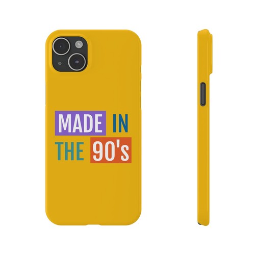 Made in the 90's Yellow Slim Phone Case - fits iPhone Models 14 & 15 Gift Idea! - Picture 10 of 21