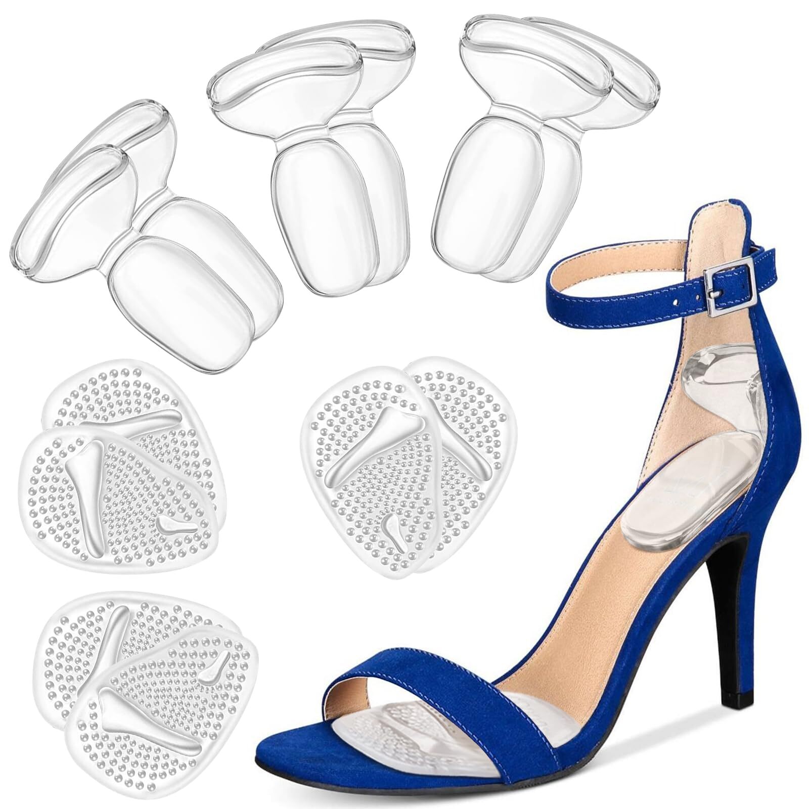 ONUEMP Heel Cushion Inserts and Metatarsal Pads for Women 3 Pairs Heel Grips ...