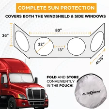 For Volvo 2 in 1 Semi-Truck Large Windshield Sun Shade Side Window Visor Cover