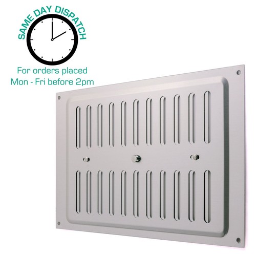 10 x DOUBLE BRICK 9" x 6" Metal Adjustable Hit Miss Air Vent Wall Cover Silver - Picture 11 of 12