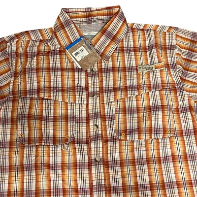 Chemise Columbia Pour Homme - Medium - Orange - Manches Courtes - PFG