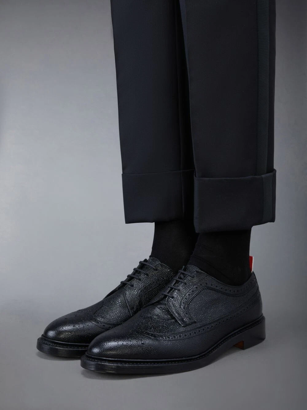 THOM BROWNE SUOLA IN PELLE LONGWING BROGUE 12 45 WINGTIPS NERO ITALIA $1200