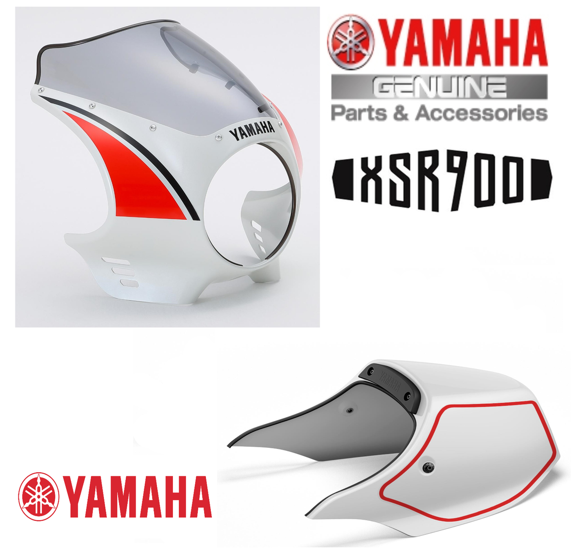 Genuine Yamaha XSR900 Mini Fairing Kit + Seat Cowl Kit - Red