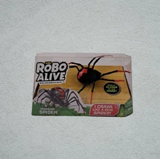 New Zuru Robo Alive Real Life Animatronic Crawling Black Widow Spider Glows Dark