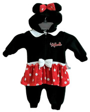 Disney Baby Minnie Mouse Infant One Piece with Hoodie 0 - 3 Months Size New