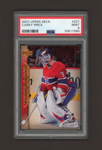 2007-08  UPPER DECK YOUNG GUNS   # 227  CAREY PRICE     PSA 9