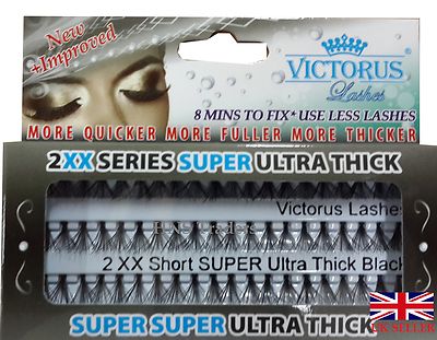 VICTORUS 2XX SUPER ULTRA DICKE SCHWARZE KURZE WIMPERN **PREMIUM QUALITÄT***