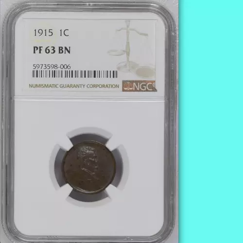 1915 NGC PR63 $2,350-APR 1150-Minted KEY MATTE PROOF 1C Lincoln Wheat Cent RARE