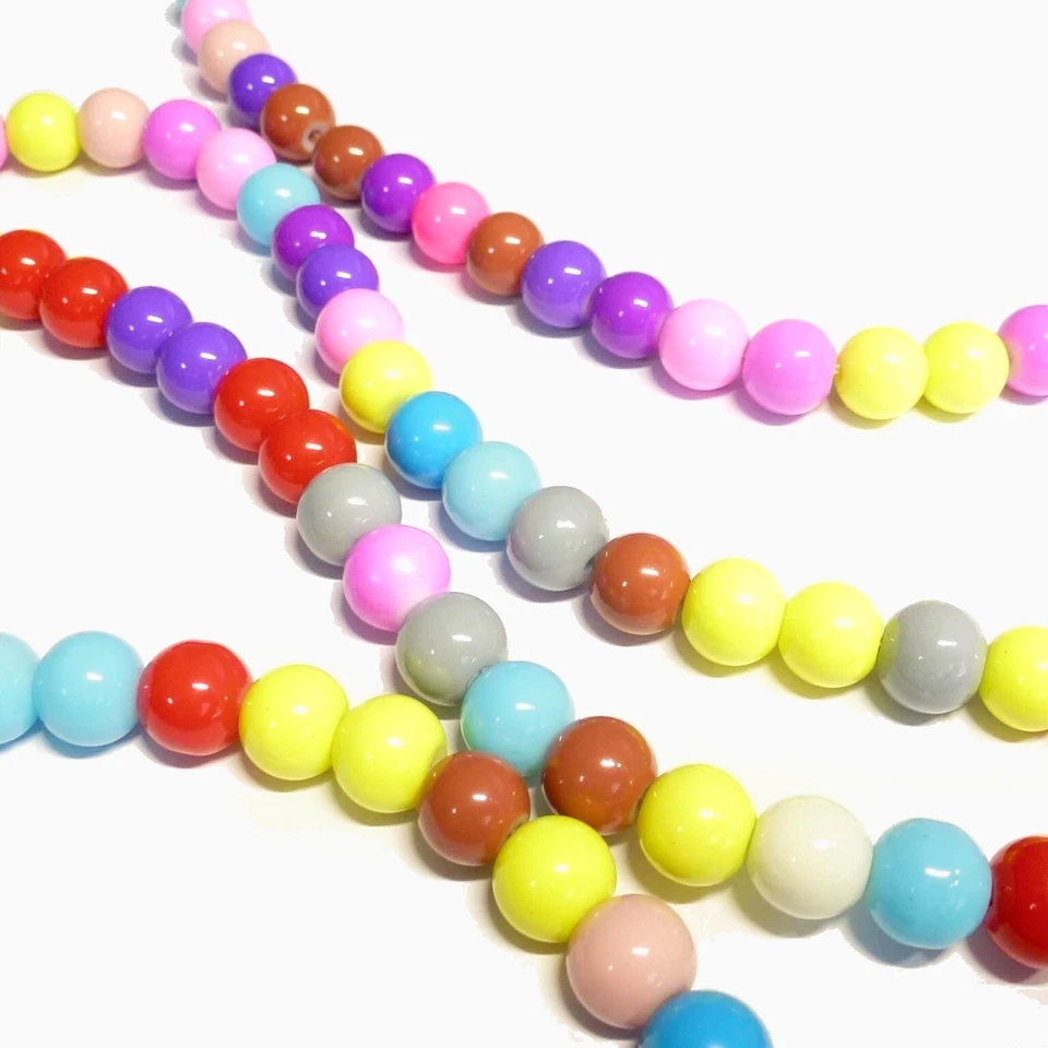 Glasperlen rund ca. 8 mm bunt Mix ca. 55 Perlen Spacer nenad-design S57 - Bild 3 von 4