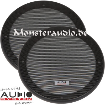 Audio System Lautsprecher Schutzgitter f. 16,5cm Boxen Gitter paar 165mm schwarz