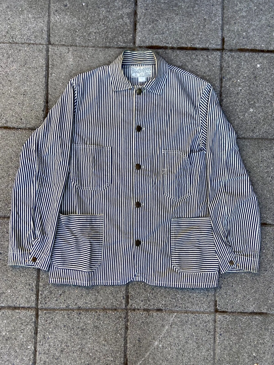 Freewheelers Hickory Stripe Conductor Jacket Chore Coat 38 Japan