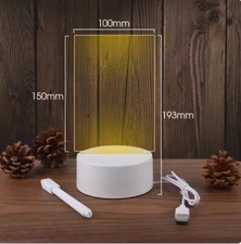 Transparent Luminous LED Night Lights USB Luminous Acrylic Night Light Erasable 