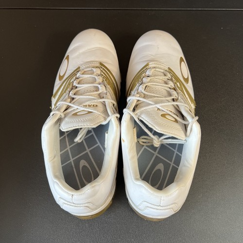Rare Men's Vintage Y2K Oakley Golf Shoes White Gold 14029-160 Size 8 Distressed - Picture 19 of 19