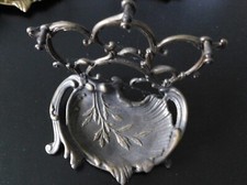 porte gousset ancien en laiton massif pour  coq argent or18k patine noir 9