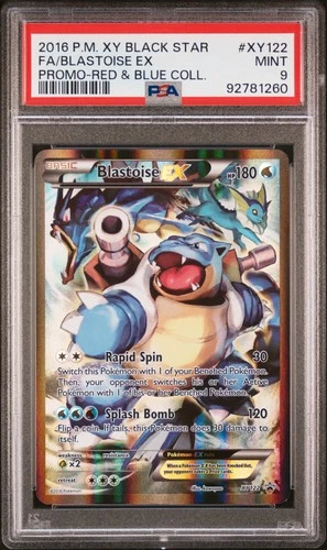 2016 POKEMON XY BLACK STAR PROMO RED & BLUE COLL FULL ART/BLASTOISE EX PSA 9