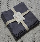 Vintage NWT Caravan Hemstitch Linen Napkins Set of 6 Gray 22"×22"