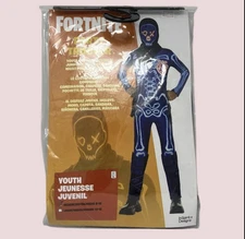 Fortnite Party Trooper Kids Halloween Skeleton Jumpsuit Costume Size Large 10-12