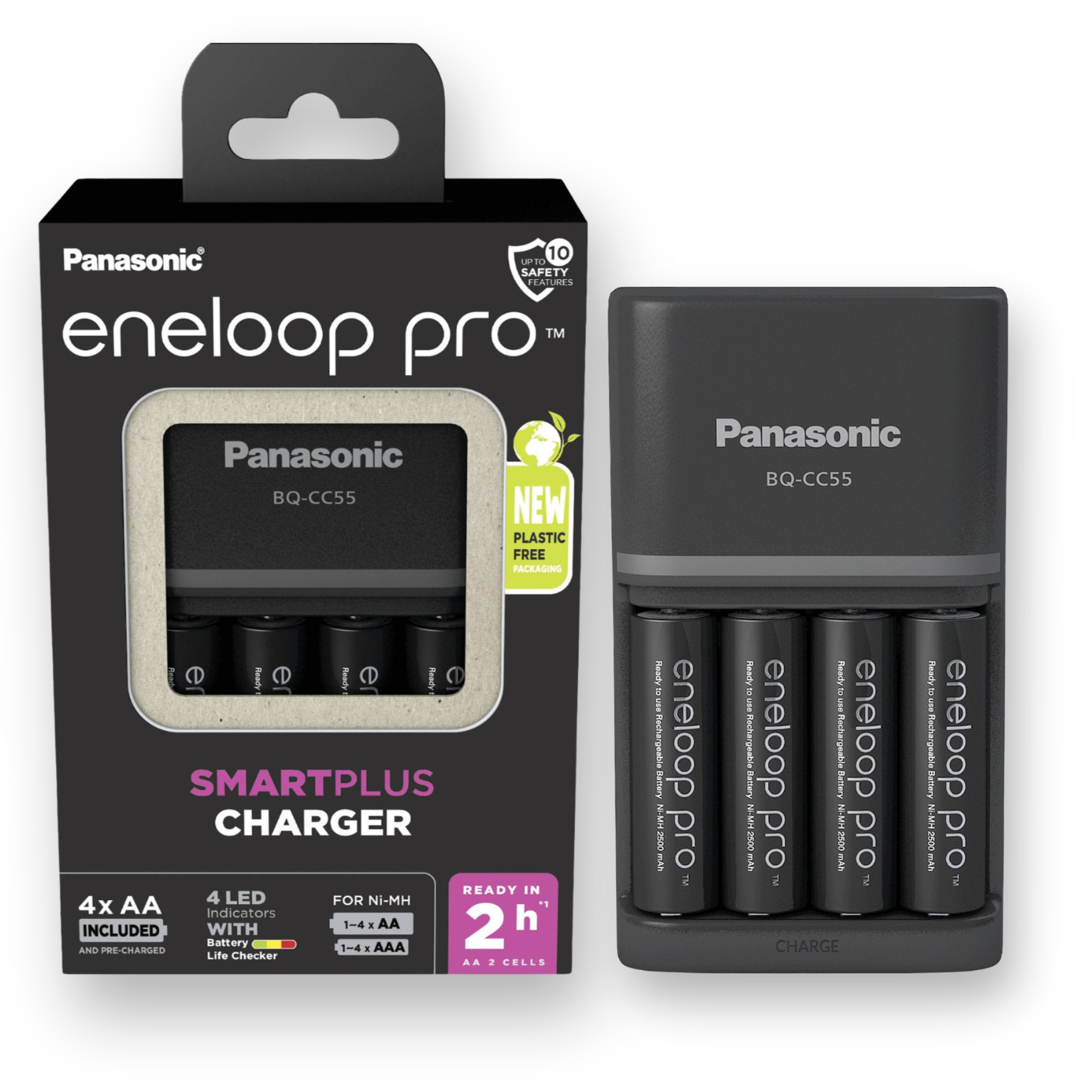 Panasonic Eneloop Quick Charger + 4 AA x 2500 mAh Rechargeable - Image 3