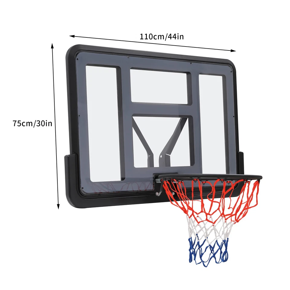 44" Basketball Backboard and Rim Shatterproof Polycarbonate Universal Mounting - Image 4 of 4