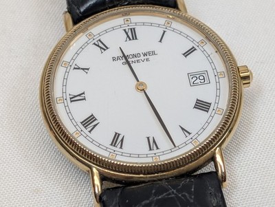 Raymond Weil Geneve 5514/1 Mens Watch 18K Gold Electroplated Swiss Quartz