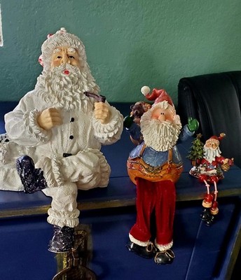 VTG  Shelf Sitting Santa  Set 3  Different Sizes Rare Find Ceramic