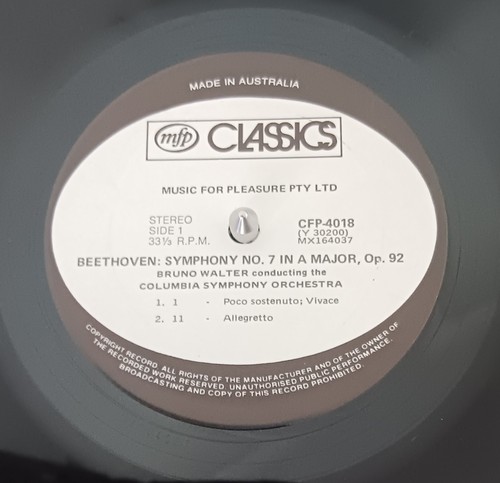 Bruno Walter - Beethoven Symphony No. 7 In A Major - LP record excellent - Picture 3 of 3